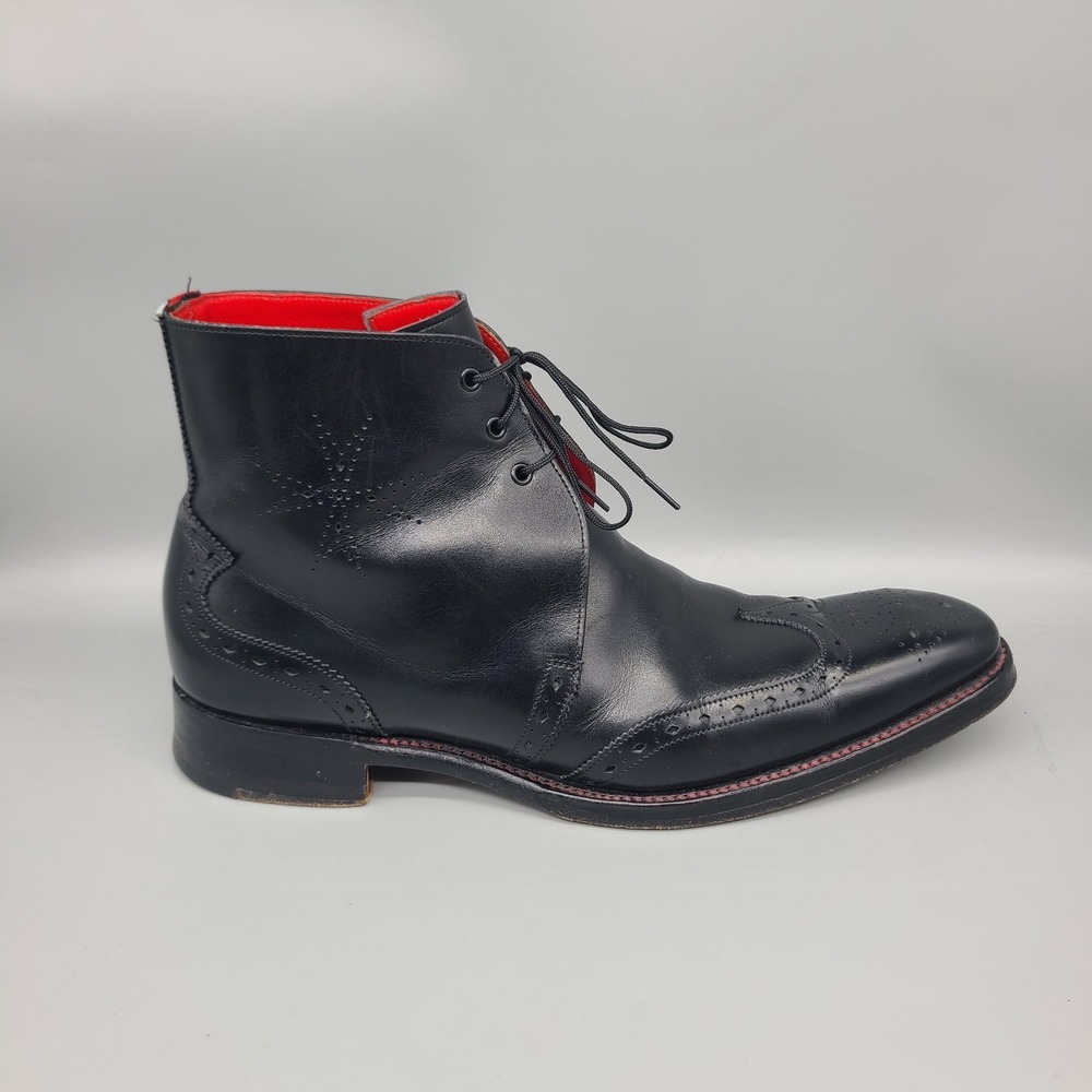 Jeffery West Boots Mens 7 Black Lemmy Leather Ankle Brogue